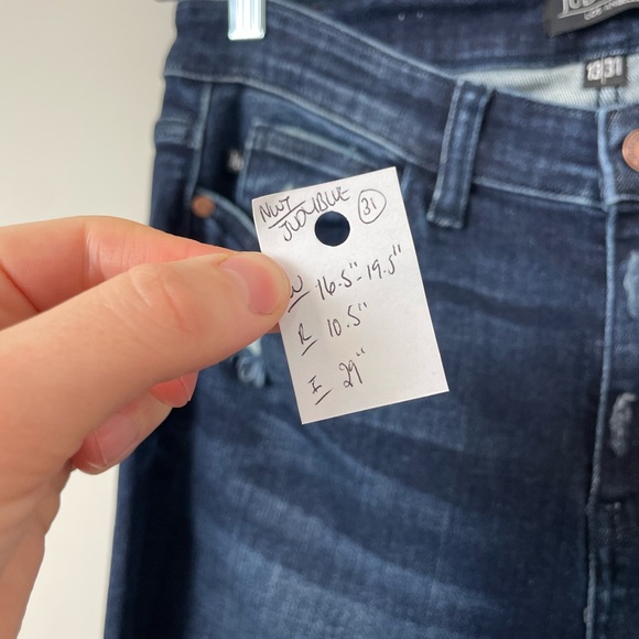 NWT Judy Blue Jeans Size 31 12 Dark Wash Distressed Skinny Fit Mid Rise Stretchy - Picture 6 of 9